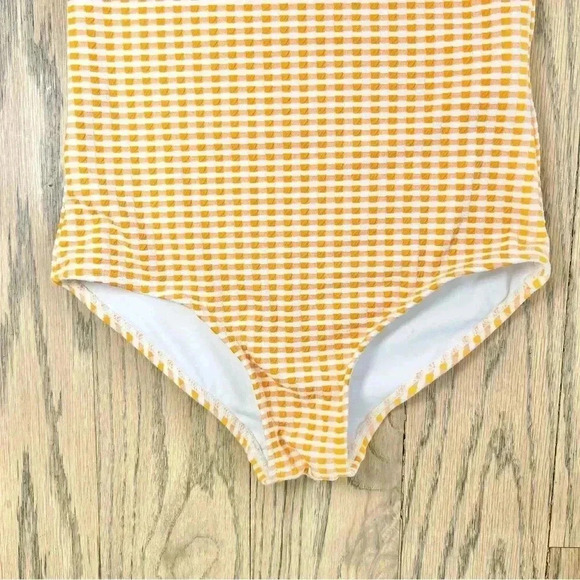 Cotton On Kids Girls Kerrie One Piece Orange and White Checkered Swimsuit Size 8 - Picture 3 of 8